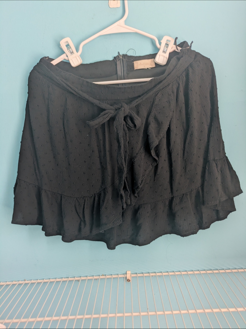 All That Jazz Black Mini Skirt with Tie Detail